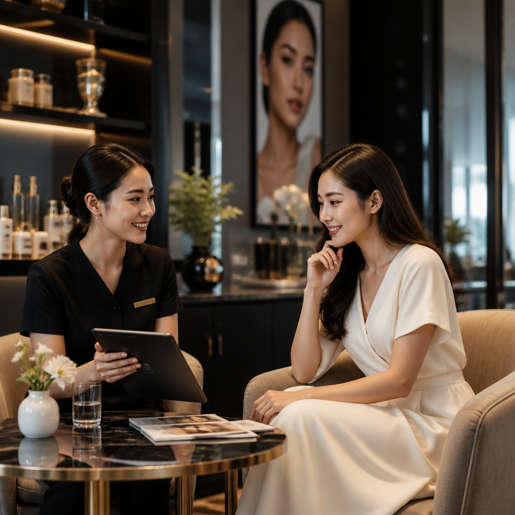 Người phụ nữ đang lên kế hoạch tài chính cho việc chăm sóc sắc đẹp