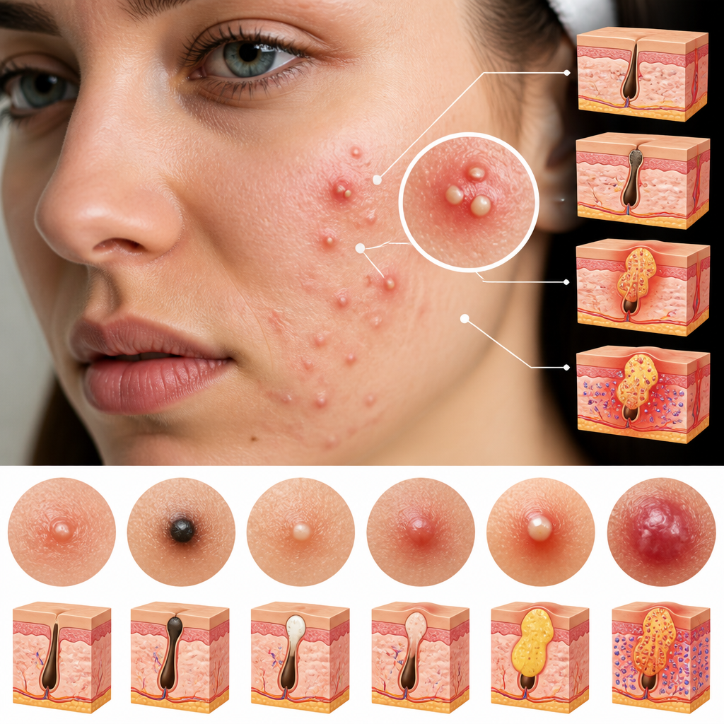 Các Bước Nhận Diện Các Loại Mụn Phổ Biến Và Cơ Chế Hình Thành