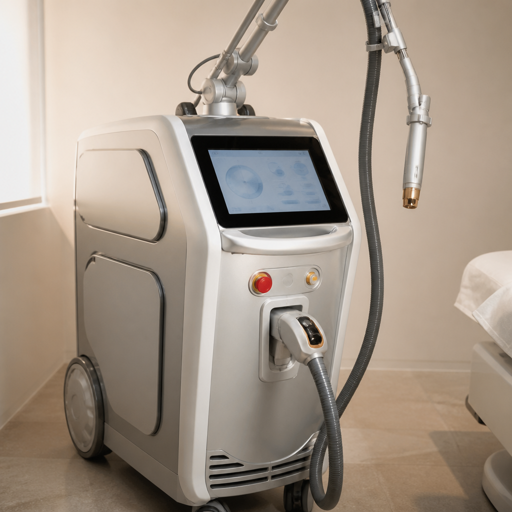 Máy điều trị laser da liễu hiện đại đang được sử dụng