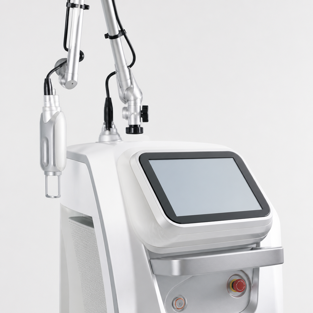 Máy laser da liễu hiện đại đang được vận hành bởi chuyên gia