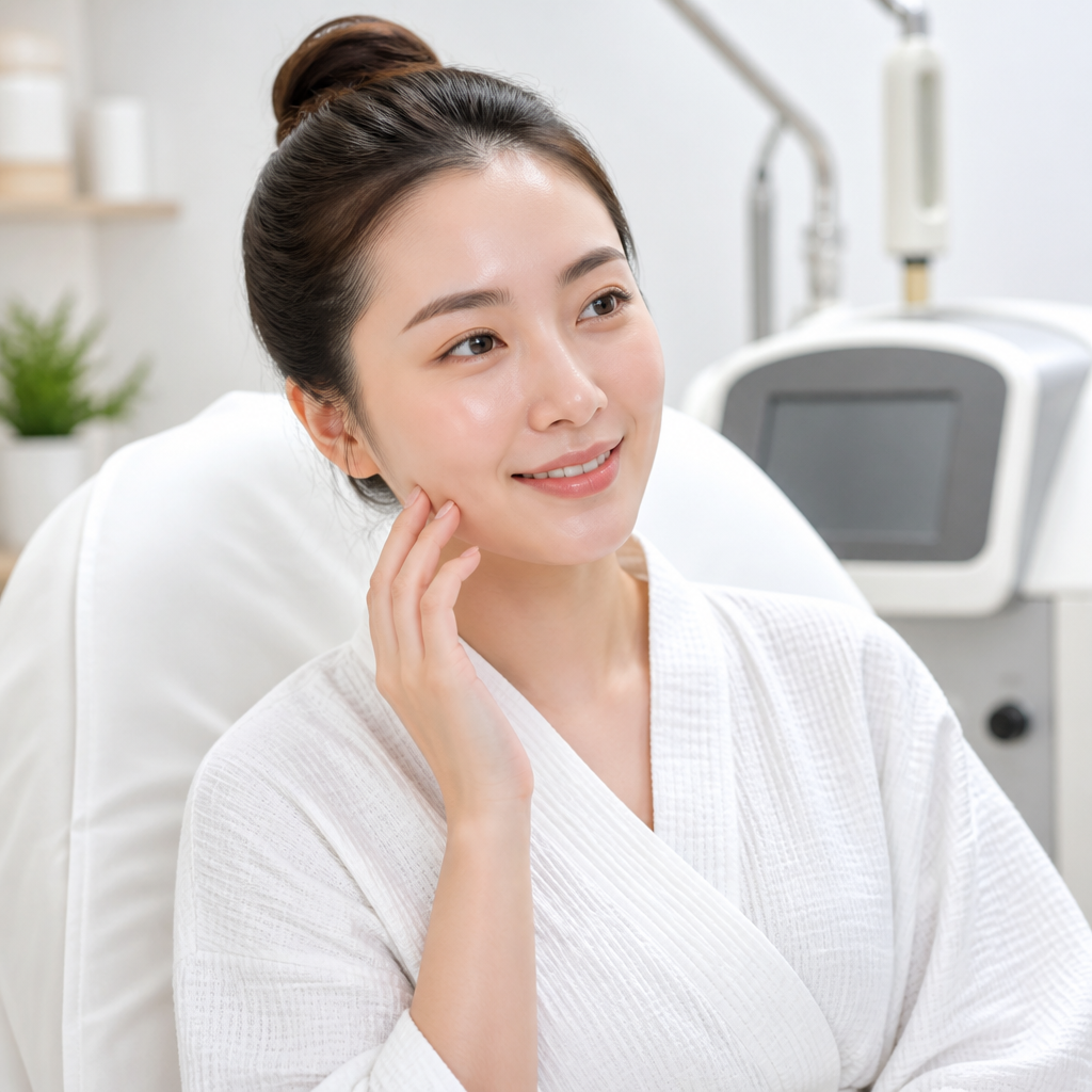 Khuôn mặt một người phụ nữ với làn da đều màu, không còn nám sau liệu trình laser
