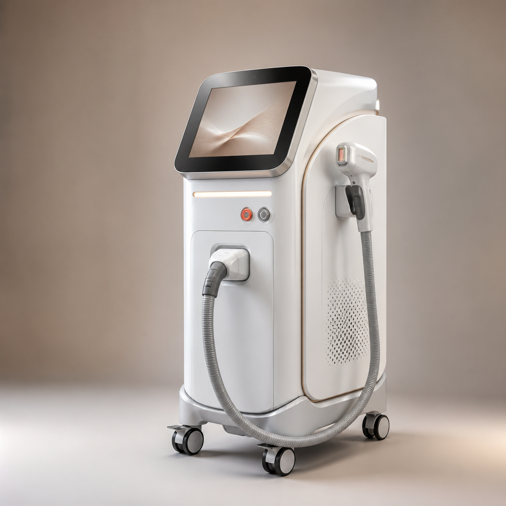 Máy laser thẩm mỹ hiện đại đang được sử dụng trong quy trình điều trị da chuyên sâu tại phòng khám