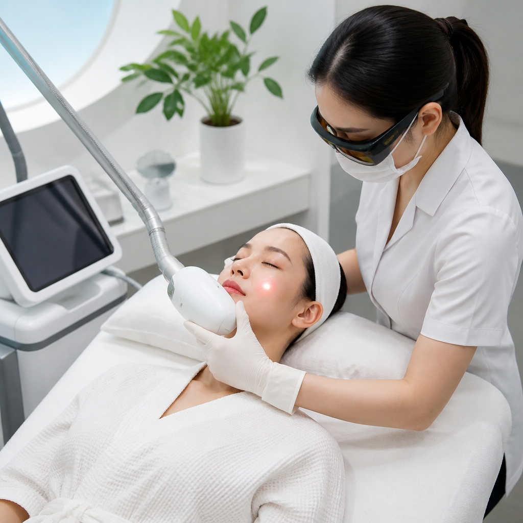 Thiết bị laser hiện đại đang điều trị các vấn đề da phức tạp