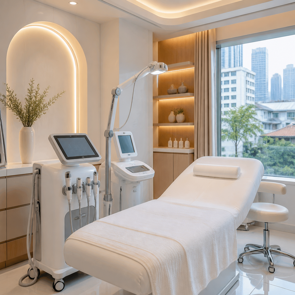 Không gian phòng khám thẩm mỹ da hiện đại và sang trọng